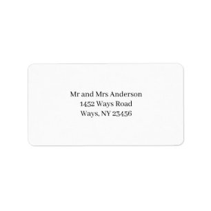 Black and White  return Address Label