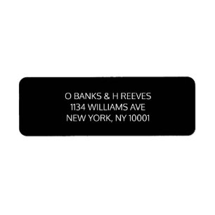 Black and white return address labels