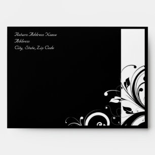 Black and White Reverse Swirl BLACK Envelope