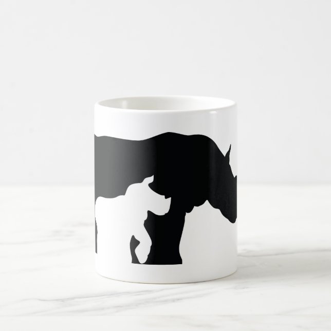 Black and White Rhino Coffee Mug (Center)