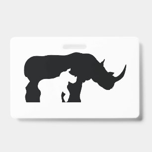 Black and White Rhino ID Badge