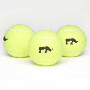 Black and White Rhino Tennis Balls