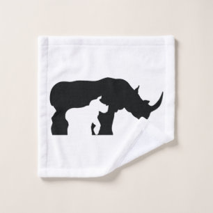 Black and White Rhino Wash Cloth