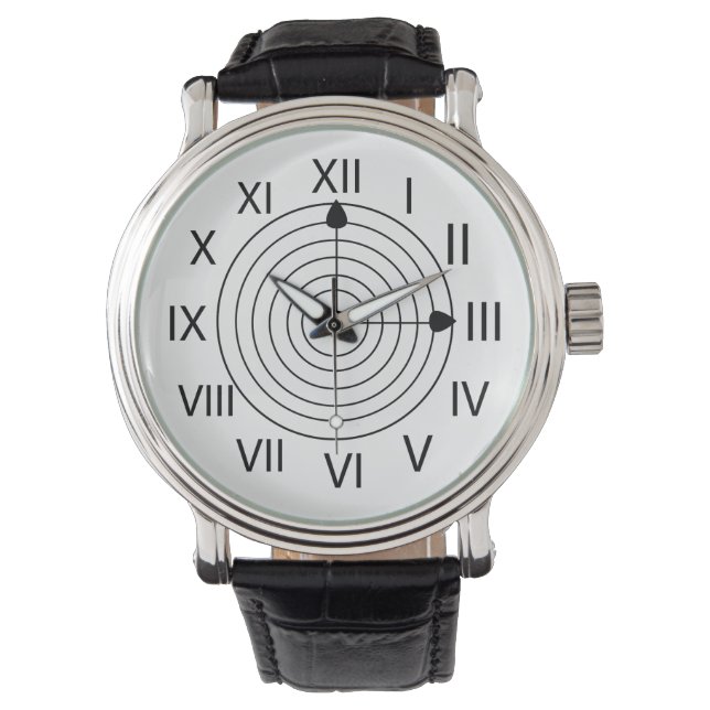 Black and White Roman Clock Design Watch (Front)