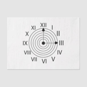 Black and White Roman Clock Tissue Paper