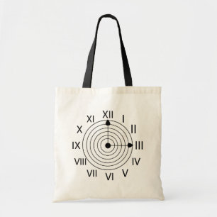 Black and White Roman Clock Tote Bag