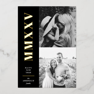 Black and White Roman Numerals Two Photo New Year