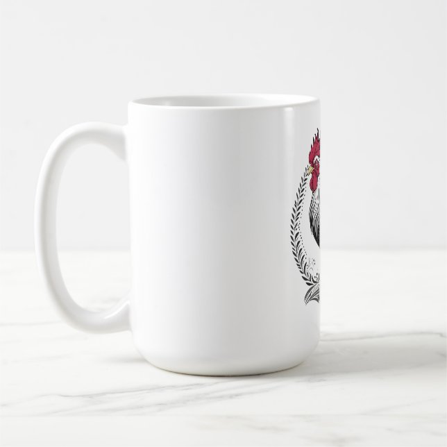 Black and white rooster coffee mug (Left)