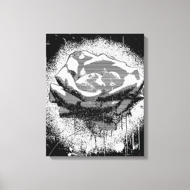 Black And White Rose Fine Art Canvas Print (Front)