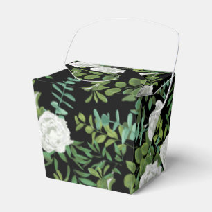 Black and White Rose Floral Wedding Favour Box