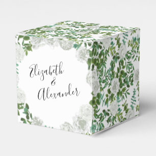 Black and White Rose Floral Wedding Favour Box