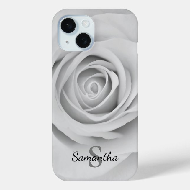 Black and white Rose flower Phone case (Back)