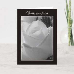 Black and White Rose Thank You Mum Cards