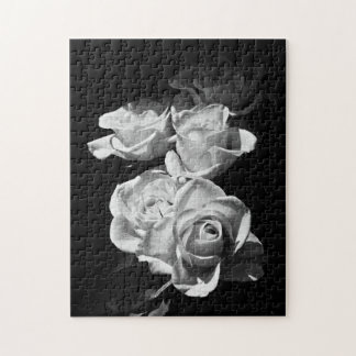 Black and white roses jigsaw puzzle