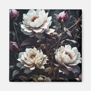 Black and White Roses Watercolor ai art Magnet