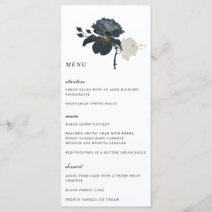 Black and White Roses Wedding Menu