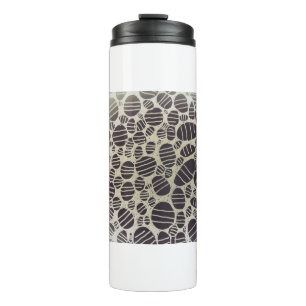 Black and white round abstract art design thermal tumbler