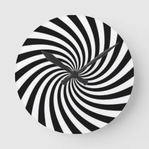 Black and white round clock