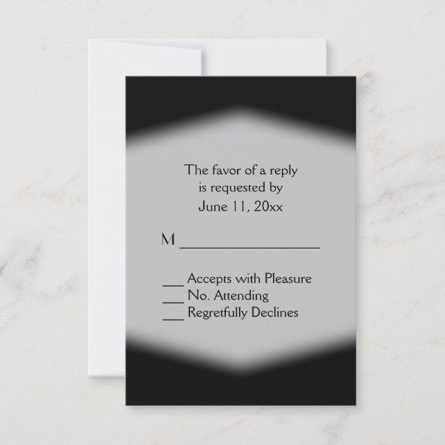 Black and White RSVP Card (Front)