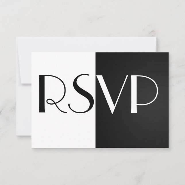 Black and White RSVP Card (Front)