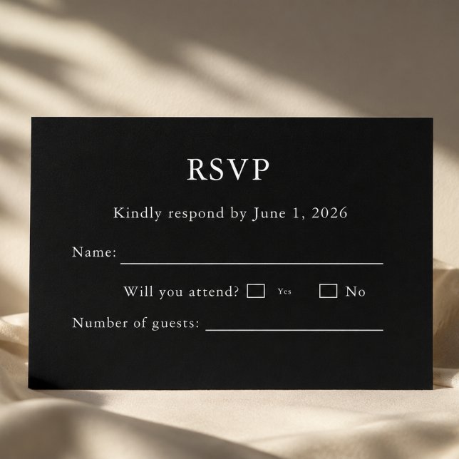 Black and White RSVP Card Editable  (Creator Uploaded)