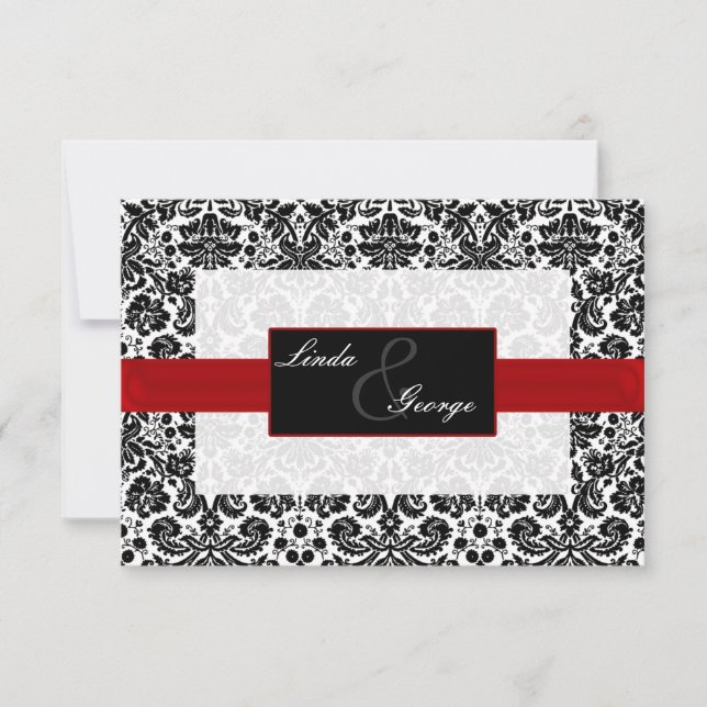black and white rsvp cards (Front)