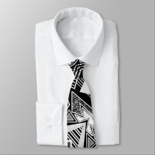 Black And White Runway Fashion Inspired Neck Tie