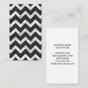 Black and white Rustic Chevron pattern Business Card