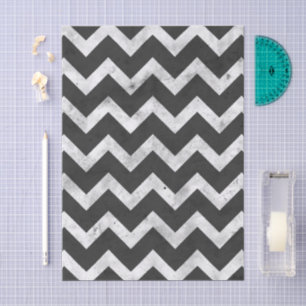 Black and white Rustic Chevron pattern Tissue Paper