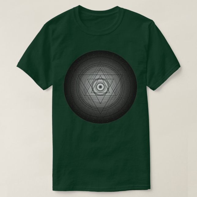 Black and white sacred geometry circle with alchem T-Shirt (Design Front)