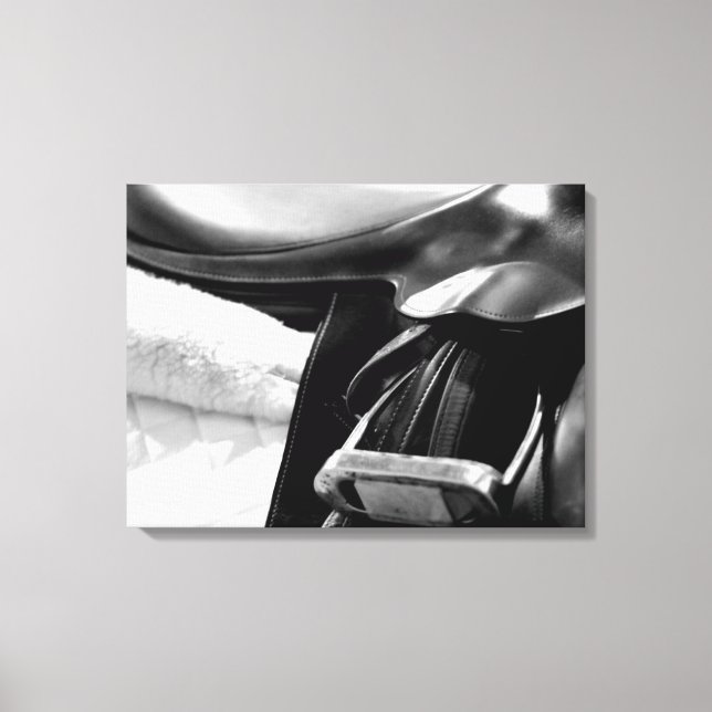Black and White Saddle Canvas Print (Front)
