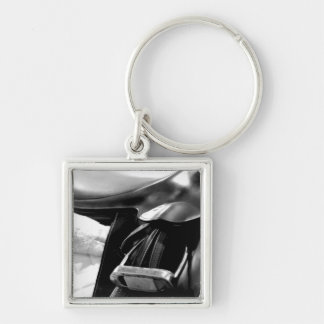 Black and White Saddle Key Ring