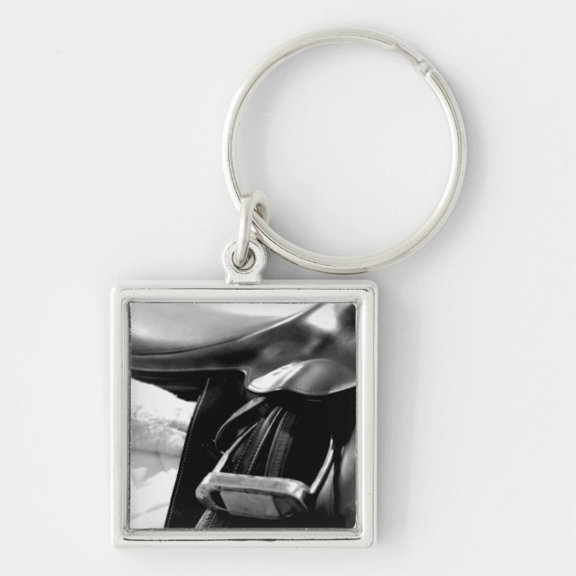 Black and White Saddle Key Ring (Front)