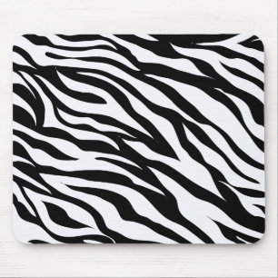 Black and White Safari Theme Zebra Animal Print Mouse Pad