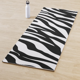 Black and White Safari Zebra Animal Print Yoga Mat