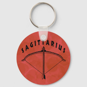 Black and White Sagittarius Keychain