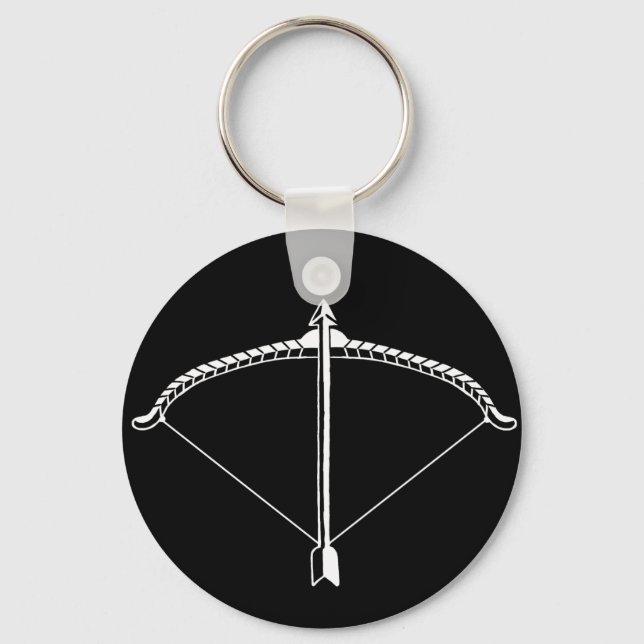 Black and White Sagittarius Keychain (Front)