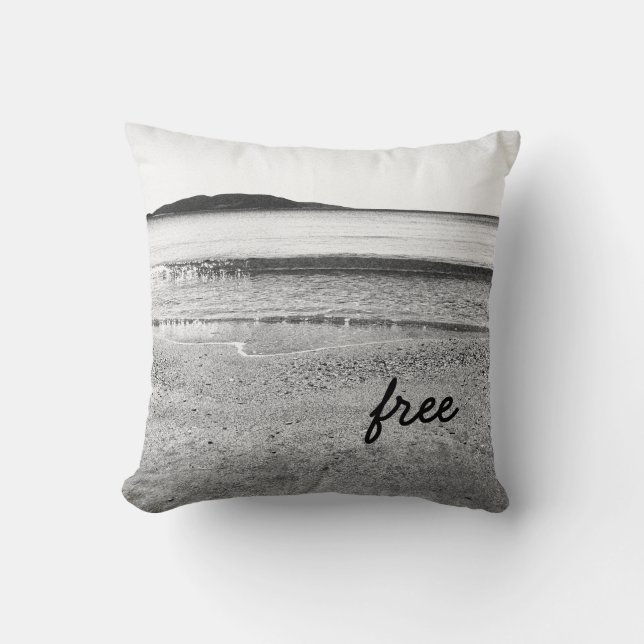 Black and White Sand Beach Cushion (Front)