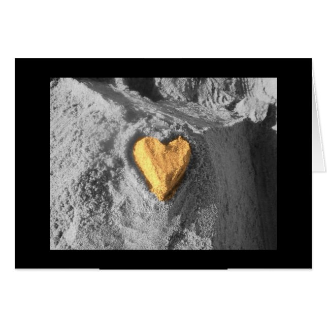 Black and white sand heart (Front Horizontal)