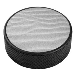 Black and White Sand Ripples Hockey Puck