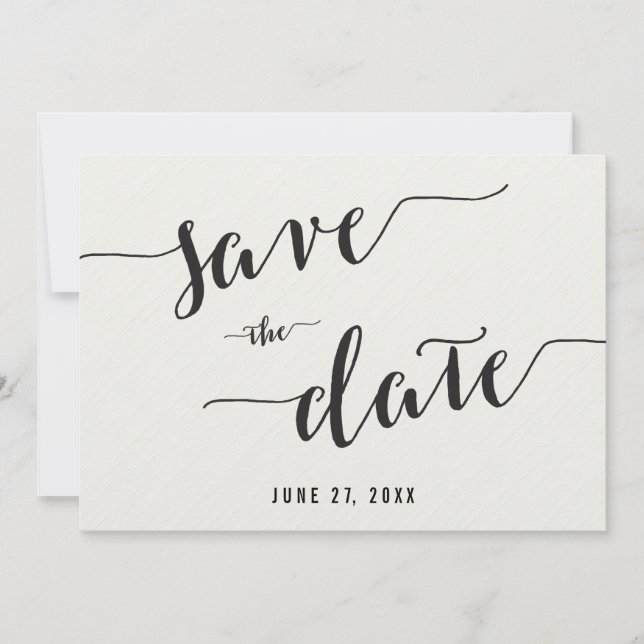 Black And White Save The Date Invitation Cards (Front)