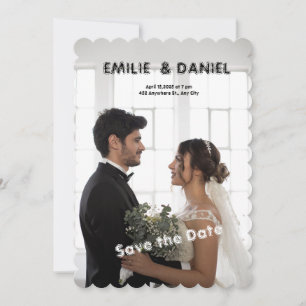 Black and White Save the Date Wedding Invitation