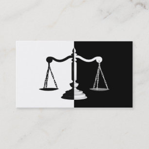 Black and white scales business card