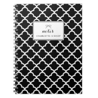 Black and White Scallop Waves Pattern Personalised