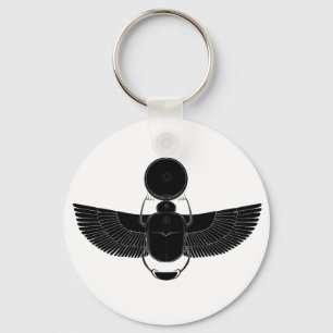 Black and White Scarab Key Ring
