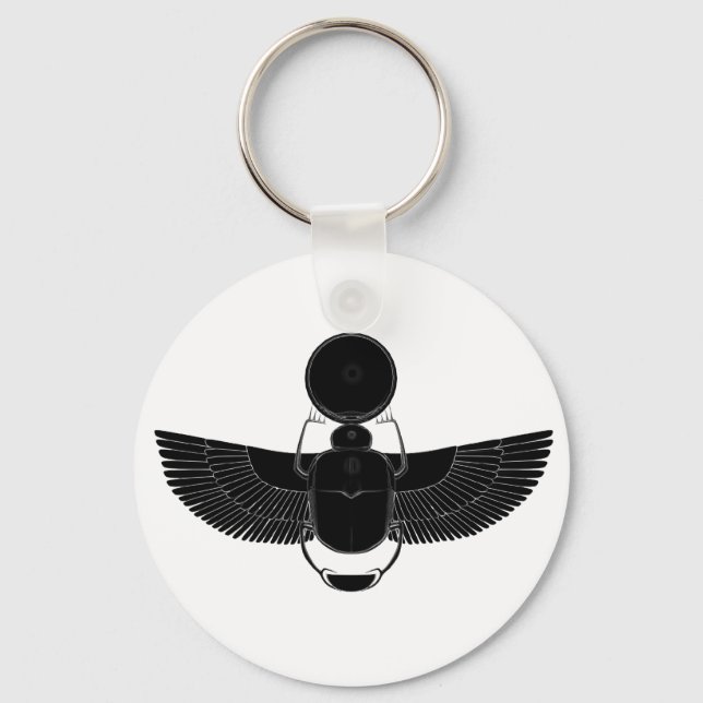 Black and White Scarab Key Ring (Front)
