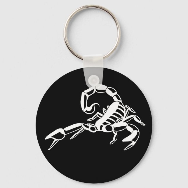 Black and White Scorpio Keychain (Front)
