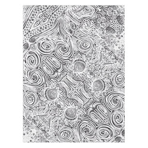 Black And White Scratch Art Tablecloth Table Cover