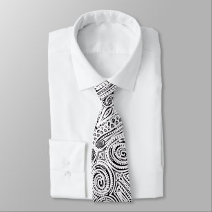 Black And White Scratch Art Tie