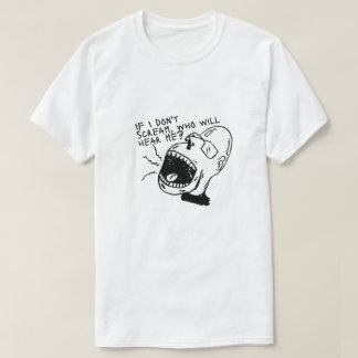 Black and White Screaming Face Graphic T-Shirt